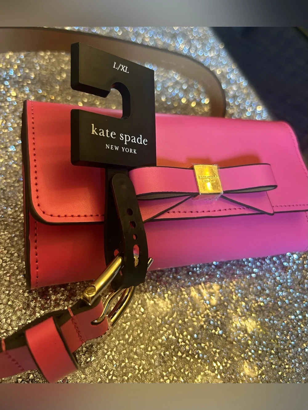 Hot PinkKate Spade Women's Bow Belt Bag with Gold Detail